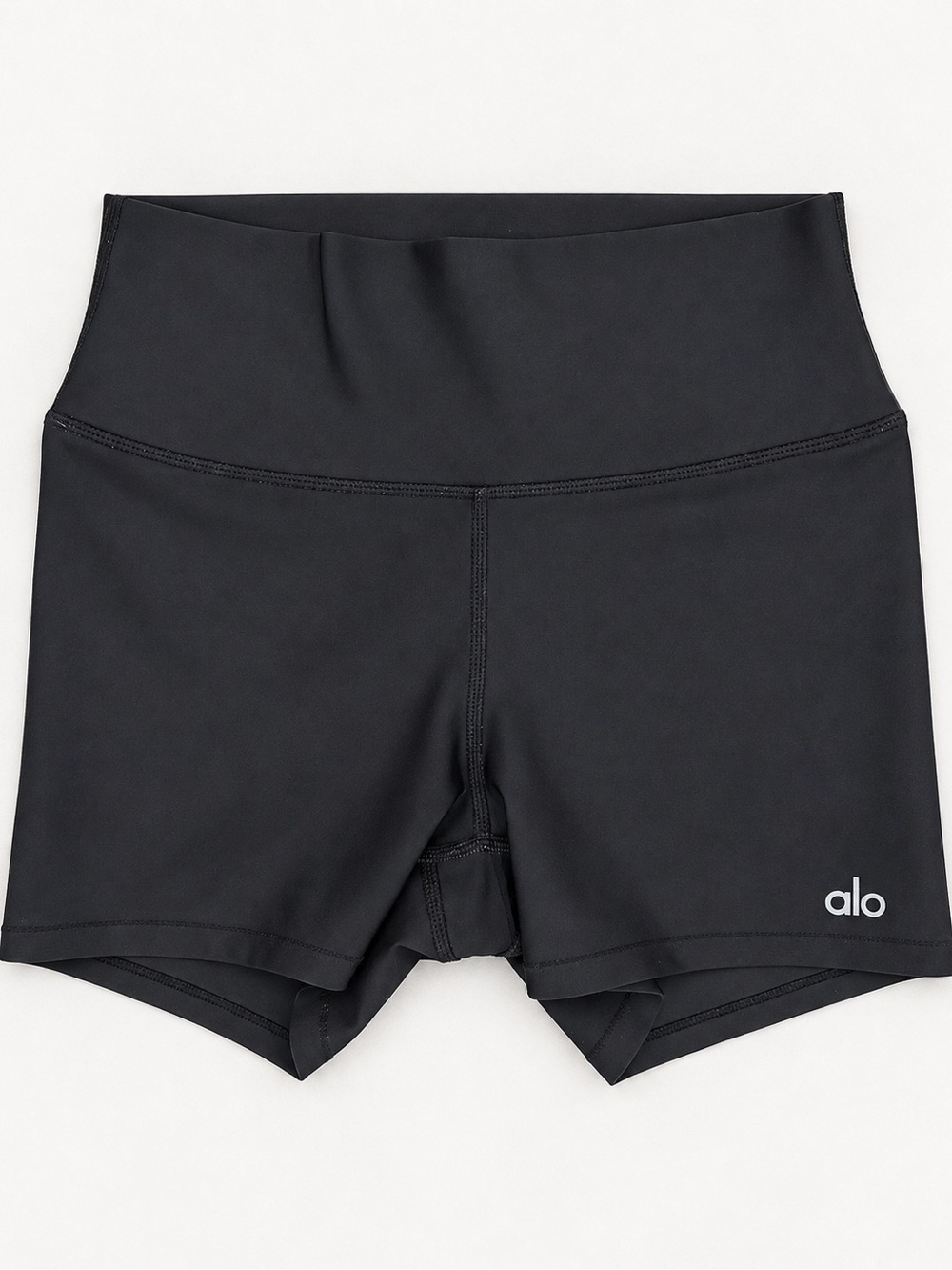 ALO Black High-Rise Bike Shorts with Wide Waistband size small